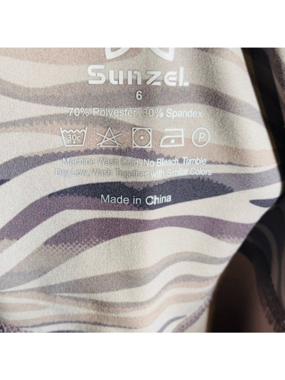 Sunzel Athletic Leggings in Shades of Gray and Purple sz 6 - Picture 2 of 5